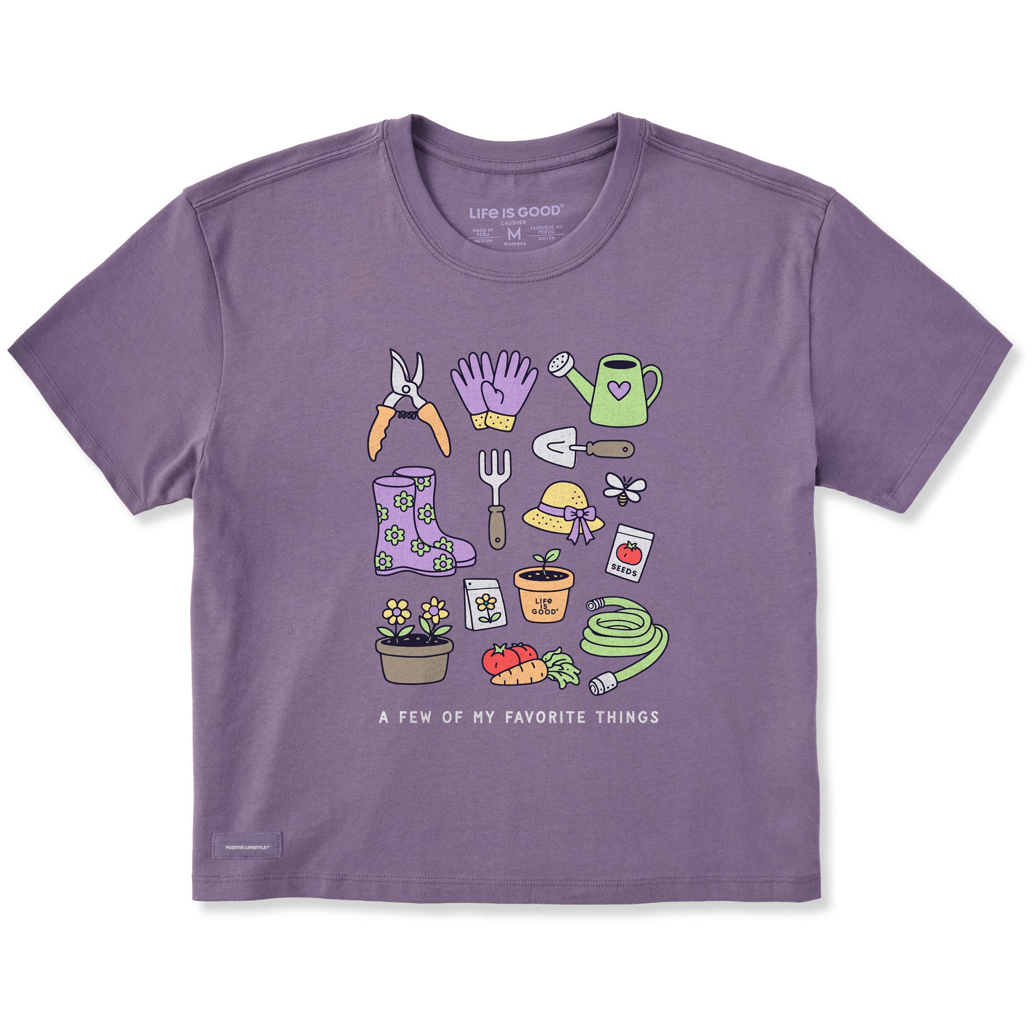 Women's A Few of My Favorite Gardening Things Short Sleeve Crusher Boxy Tee
