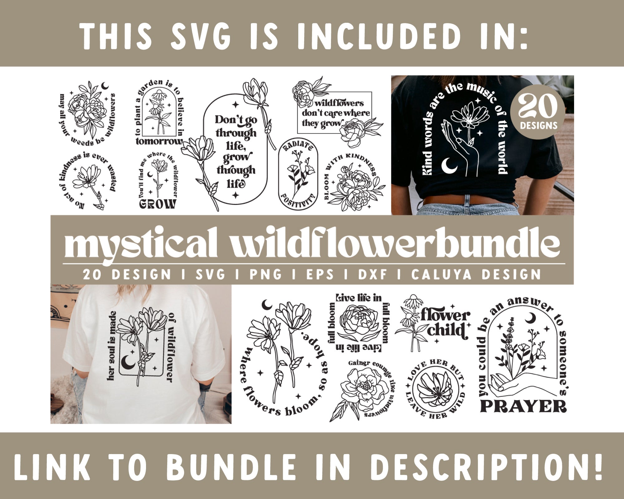 Boho Flower SVG |  Wildflowers Don't Care Where They Grow 2
