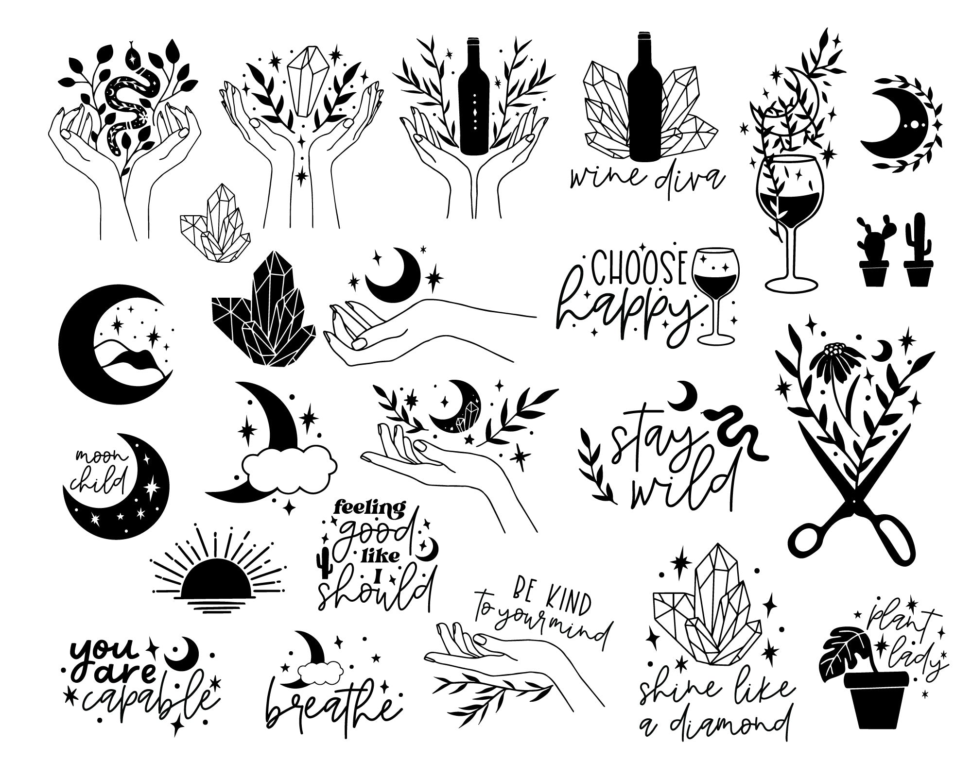 Boho Quote & Clipart SVG Bundle 2