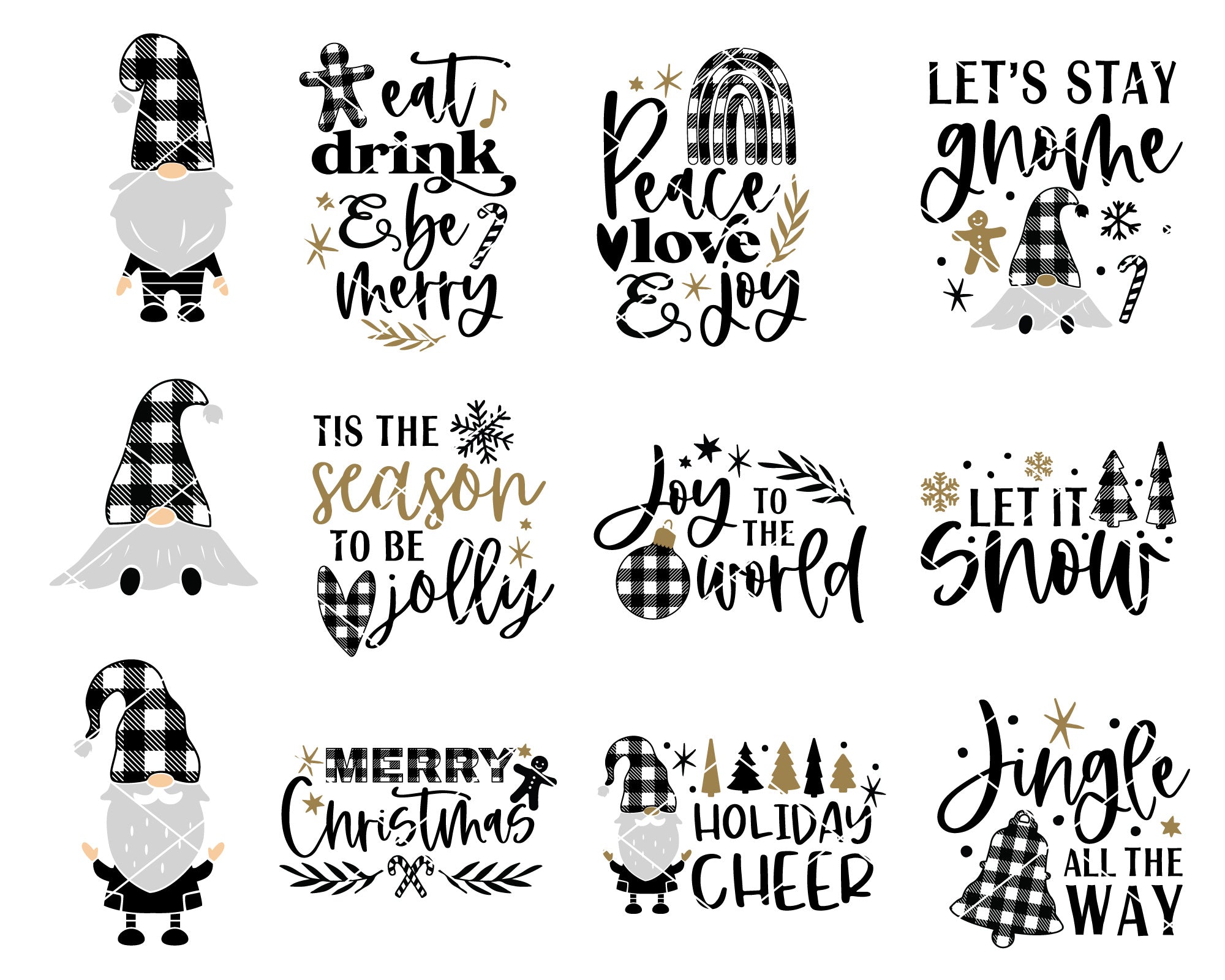 Christmas Plaid Themed SVG Bundle 3
