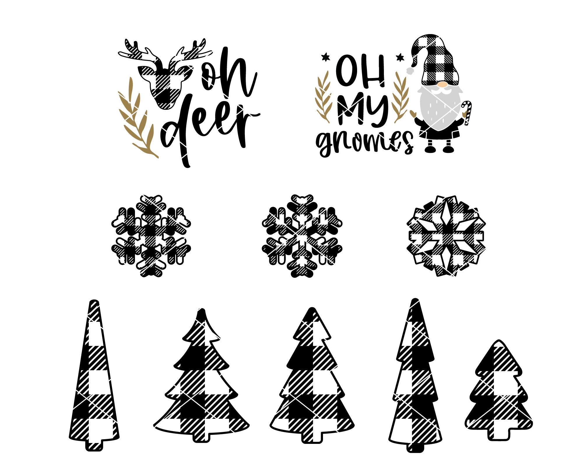 Christmas Plaid Themed SVG Bundle 4