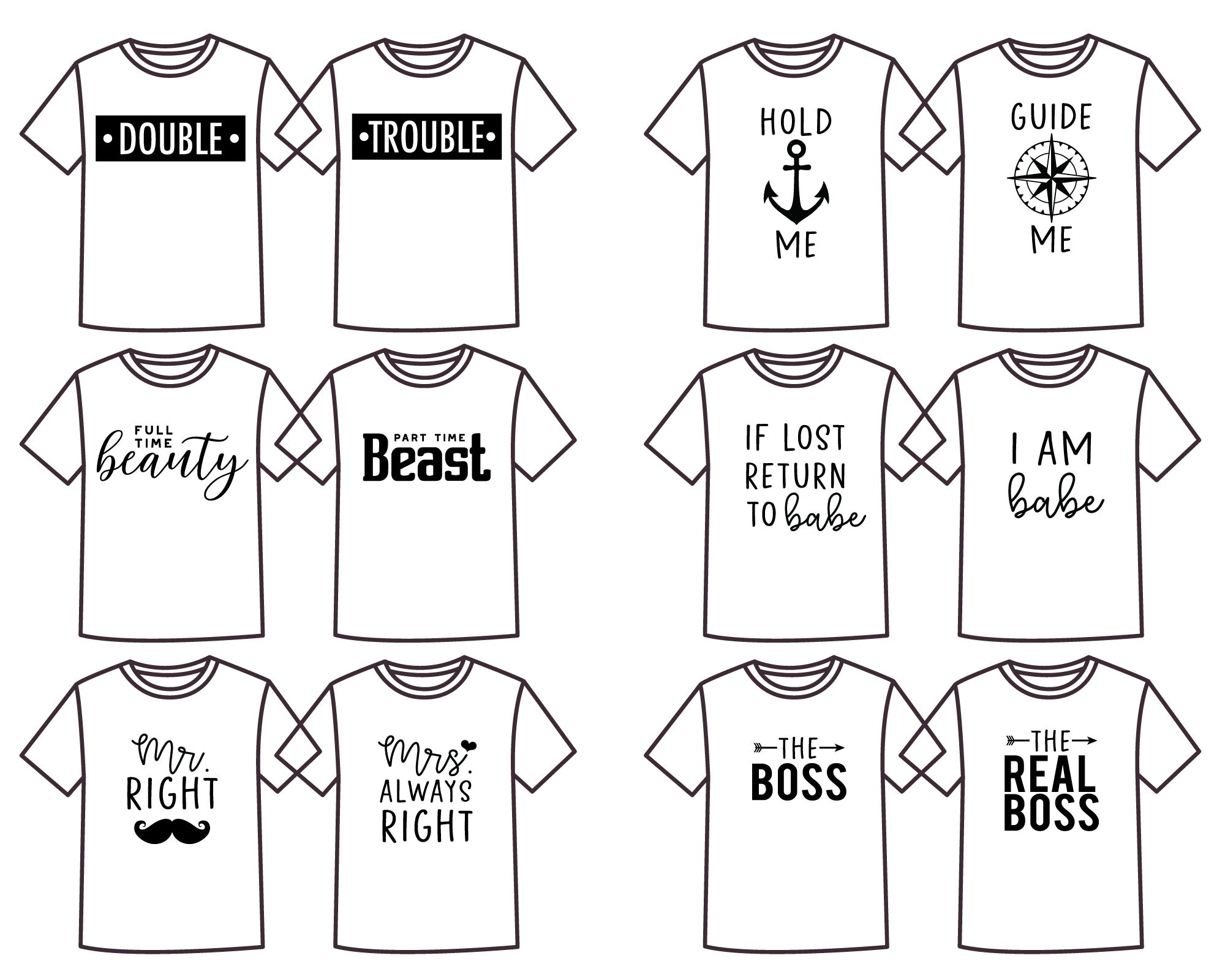 Couple T-Shirt Making SVG Bundle 2
