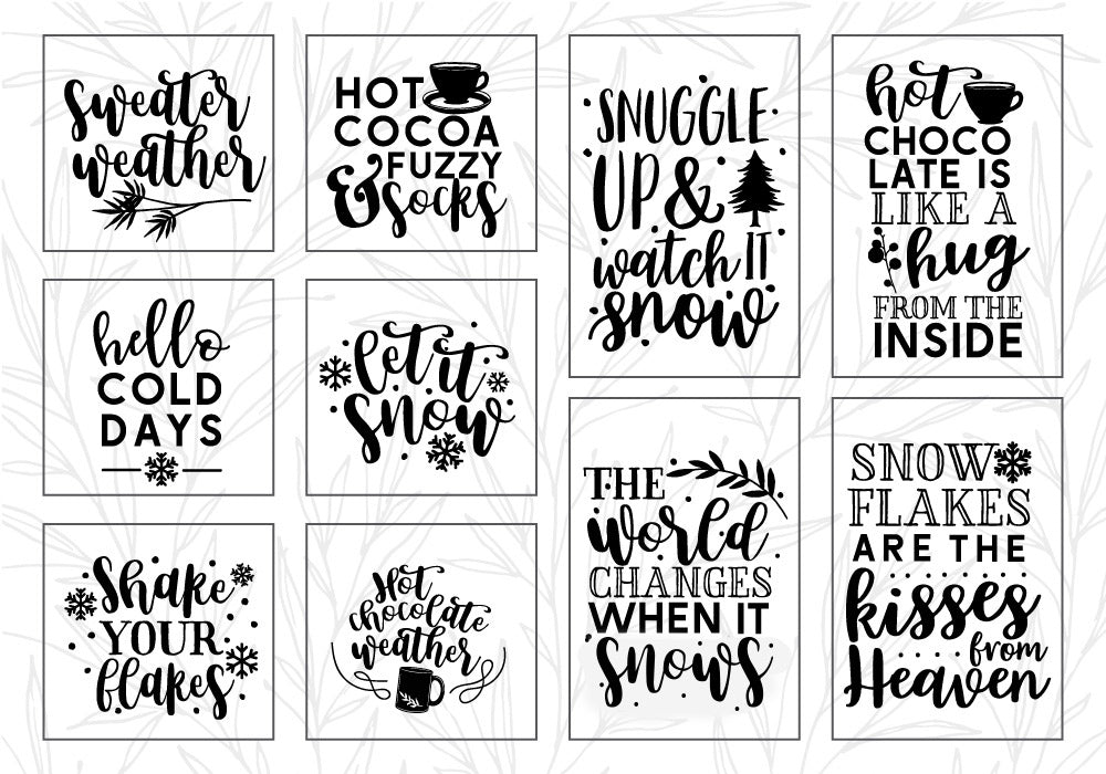 Cozy Winter Quotes SVG Bundle | 20 Pack 2