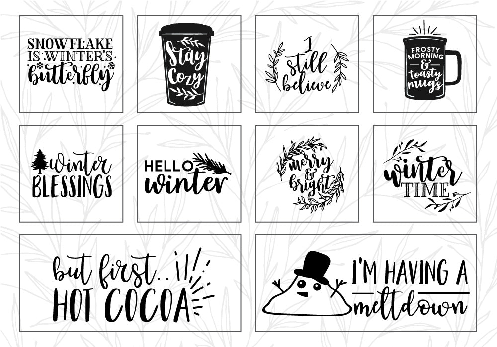 Cozy Winter Quotes SVG Bundle | 20 Pack 3
