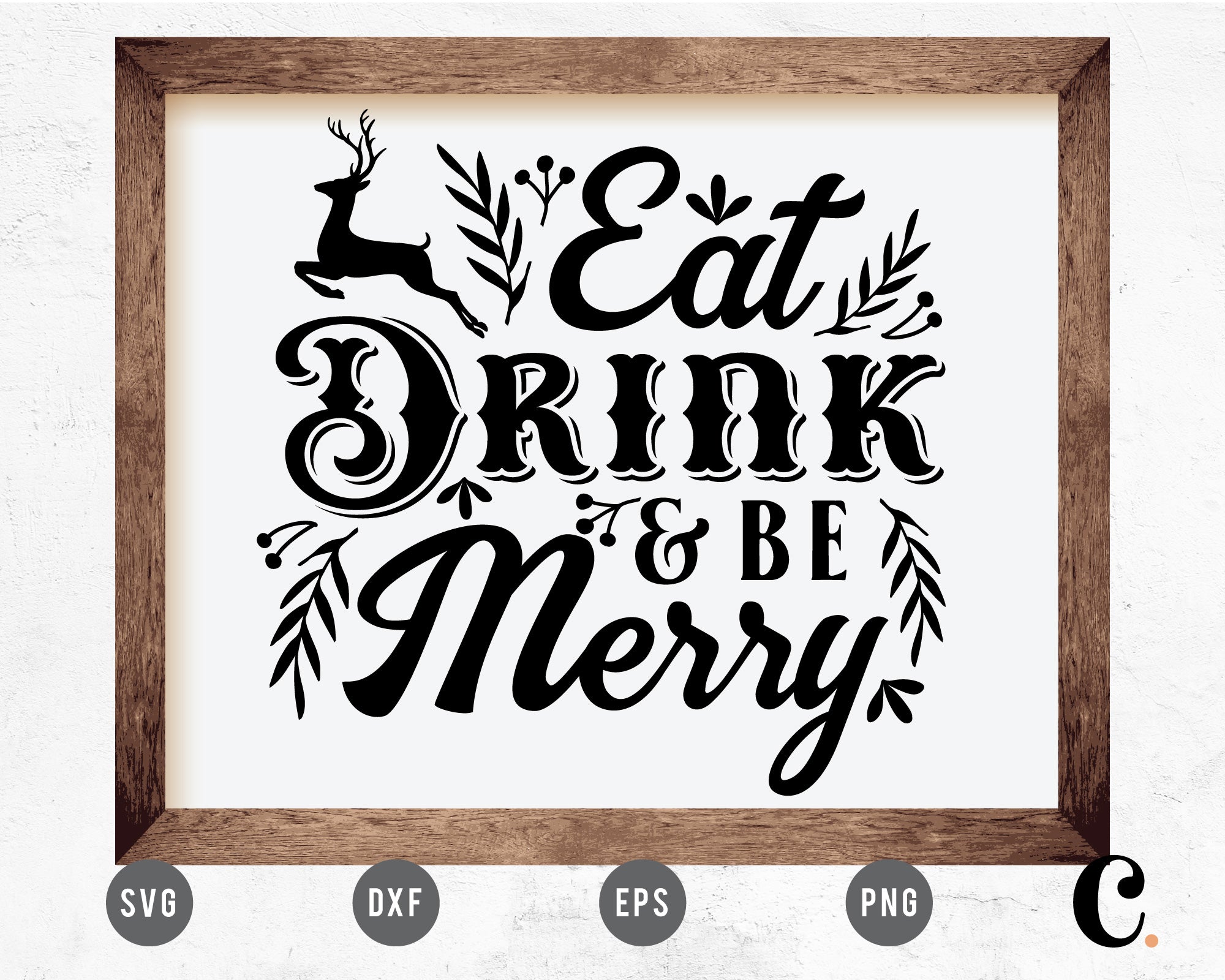 Eat Drink and Be Merry Sign SVG