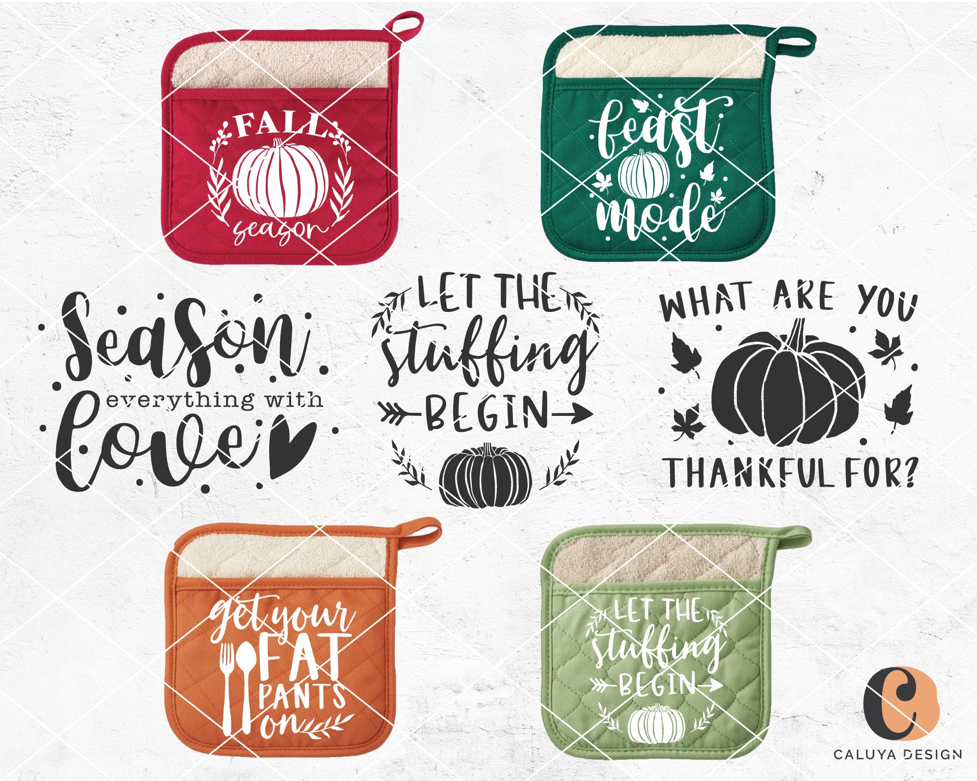 Fall Pot Holder Making SVG Bundle | 25 Pack 4