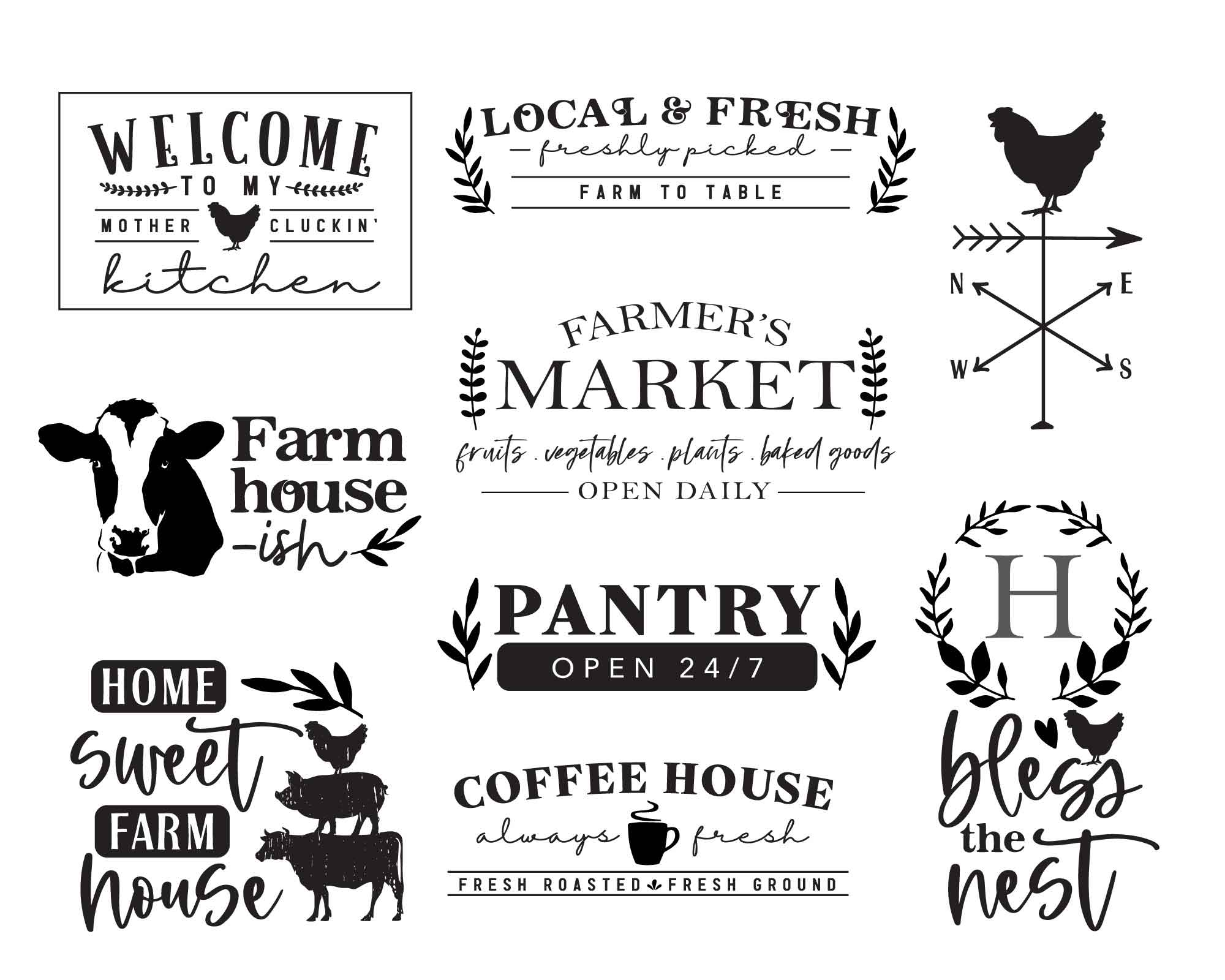 Farmhouse Sign Making SVG Bundle | 20 Pack 4