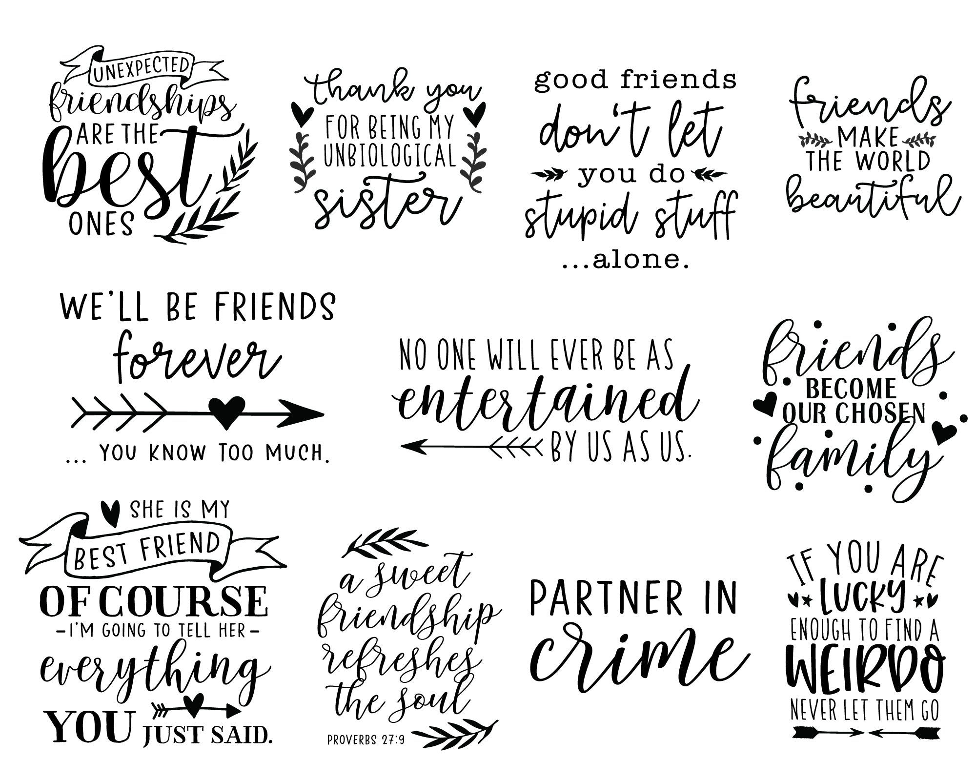 Friendship Quote SVG Bundle 4