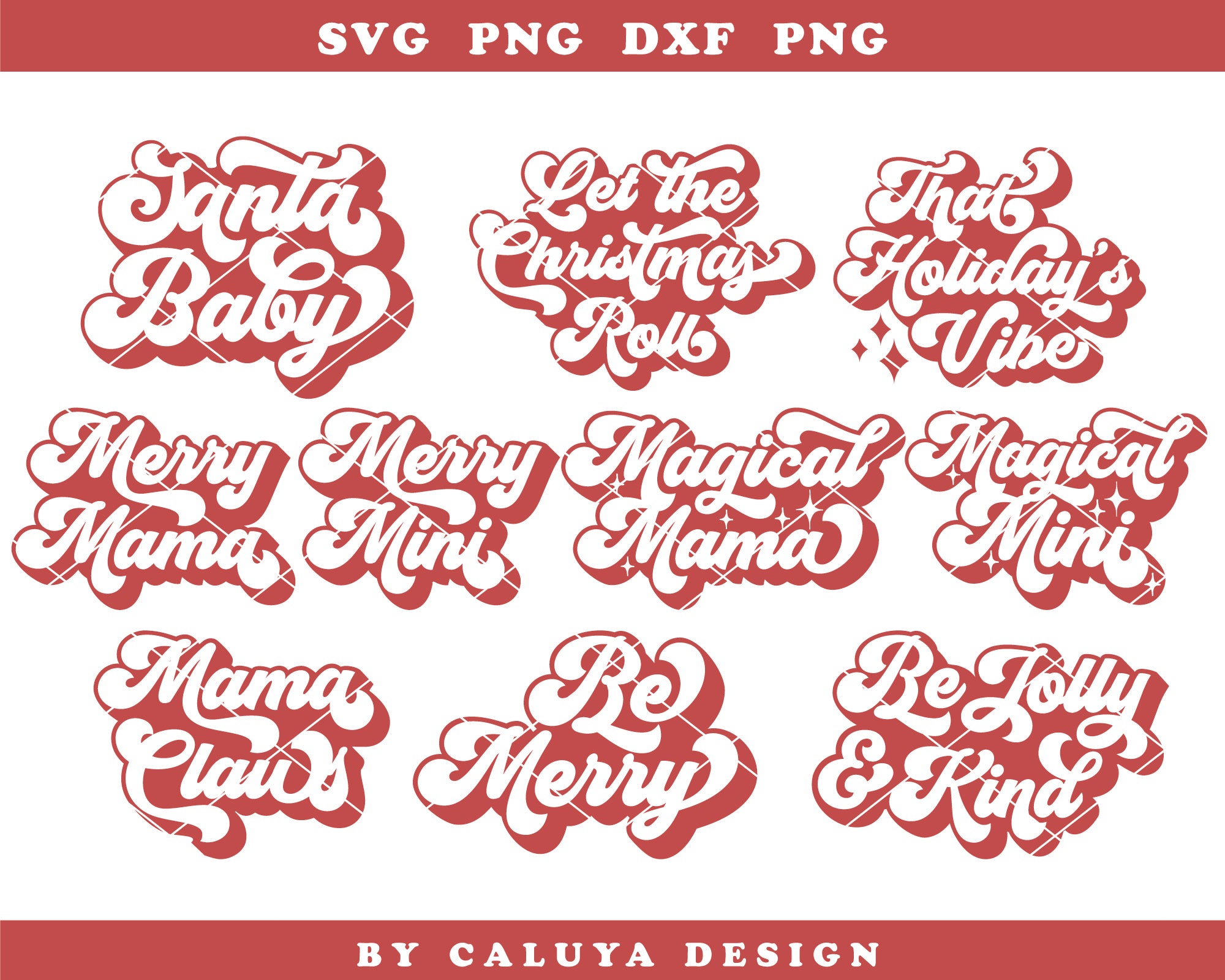 Fun Retro Christmas Quote SVG Bundle | 20 Pack 2