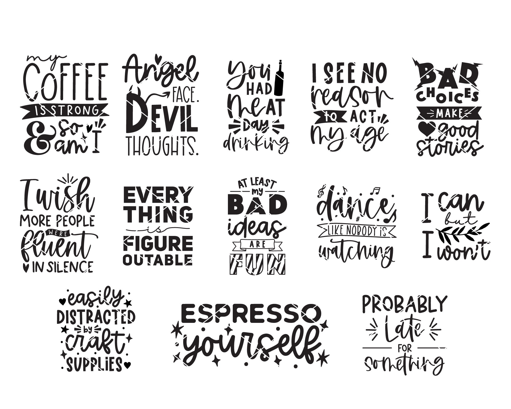 Funny Quote Ver.2 SVG Bundle 4