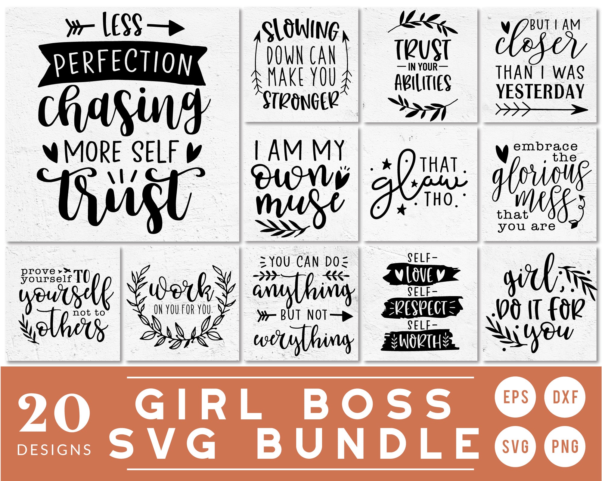 Girl Boss Quote SVG Bundle | 20 Pack