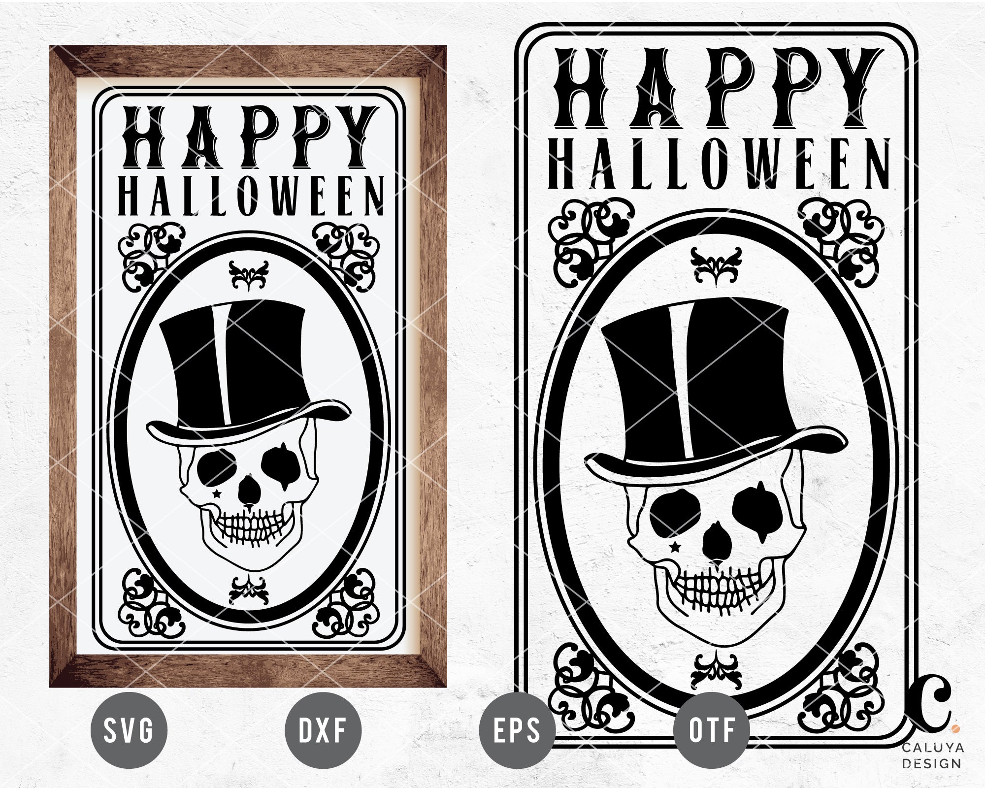 Happy Halloween with Skull SVG