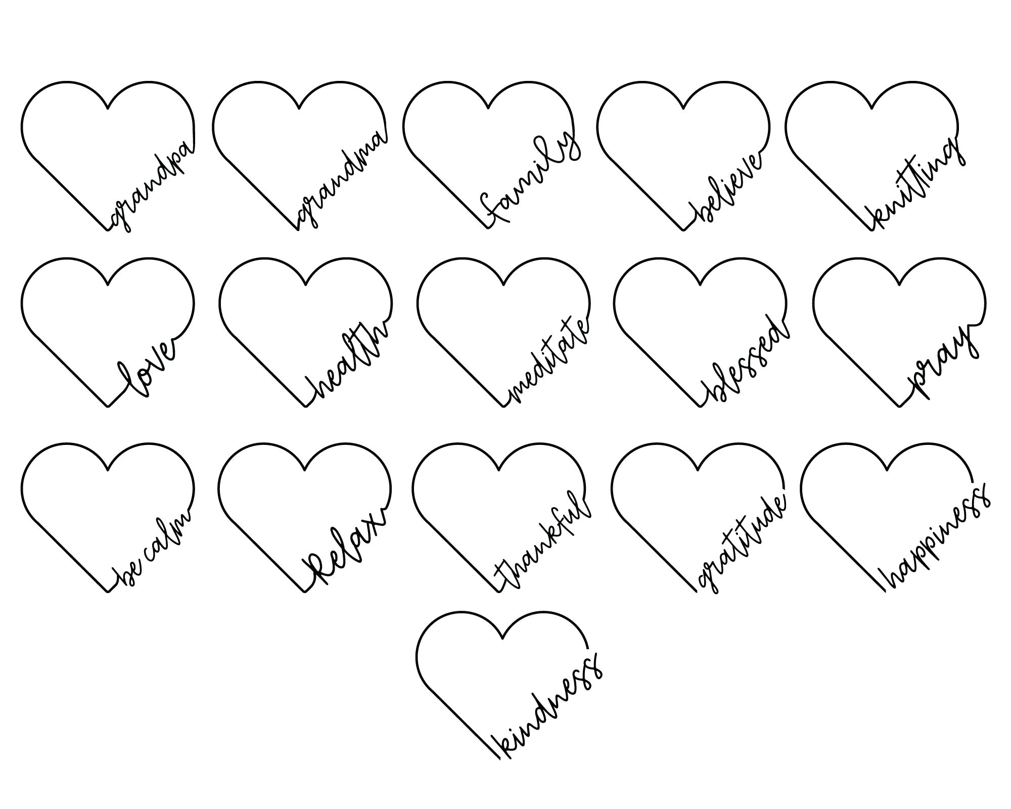 Heart Frame with Words SVG Bundle 3