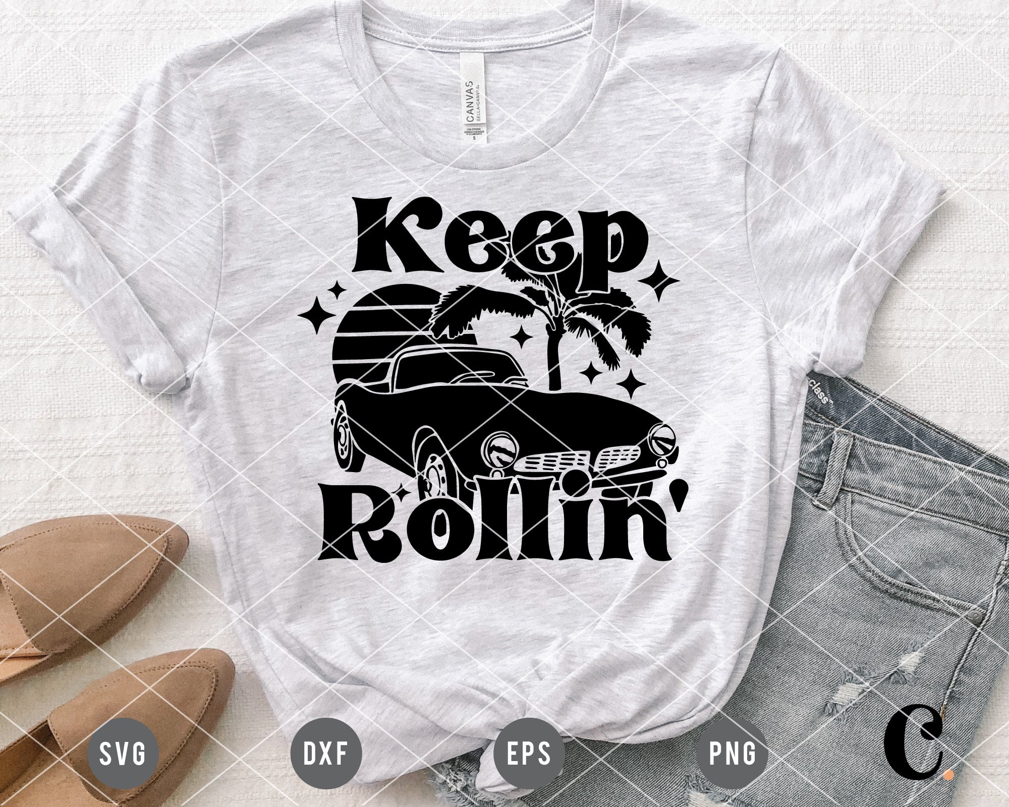 Keep Rollin' Vintage Car SVG 3