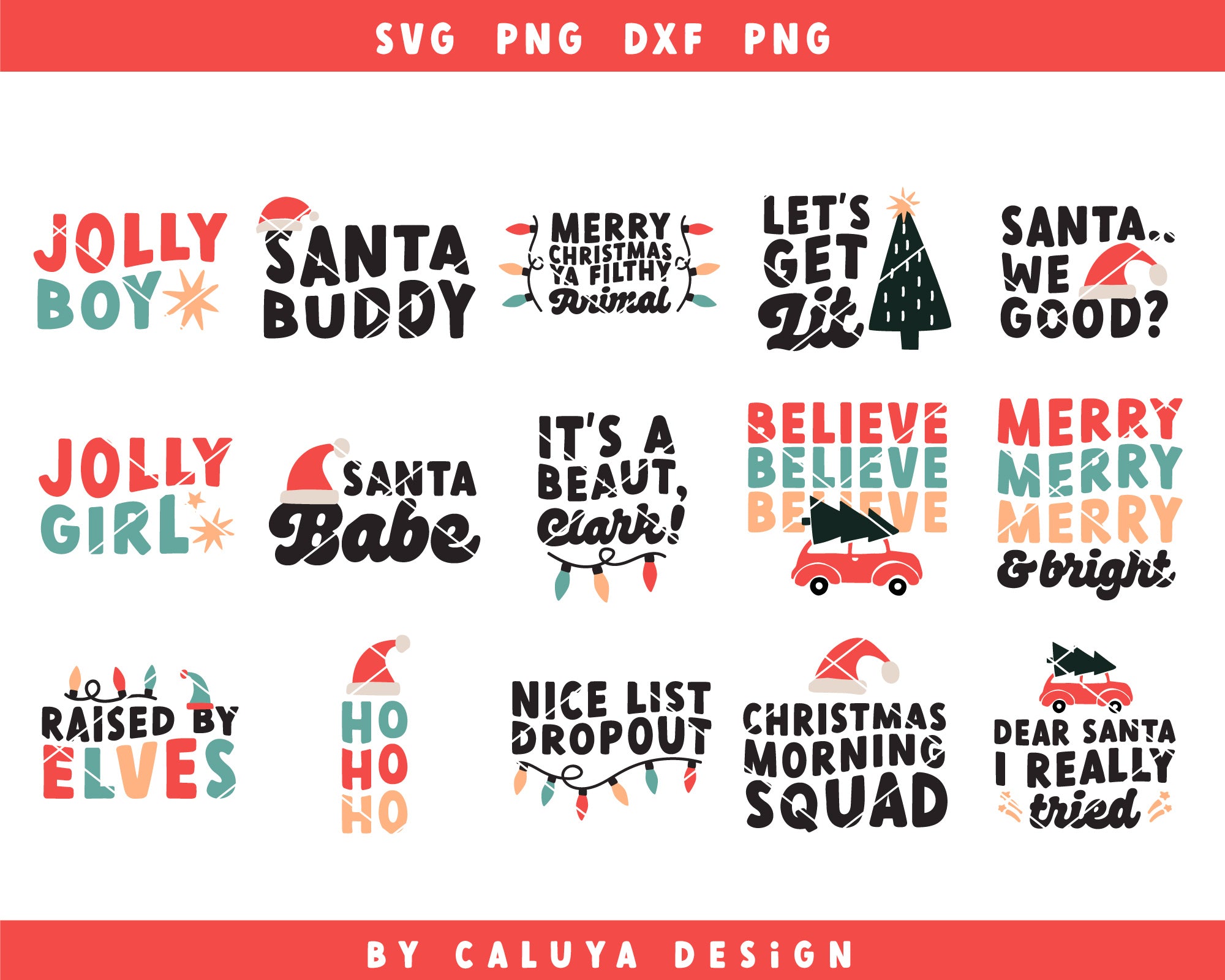 Kids Chunky Christmas SVG Bundle | 30 Pack 3