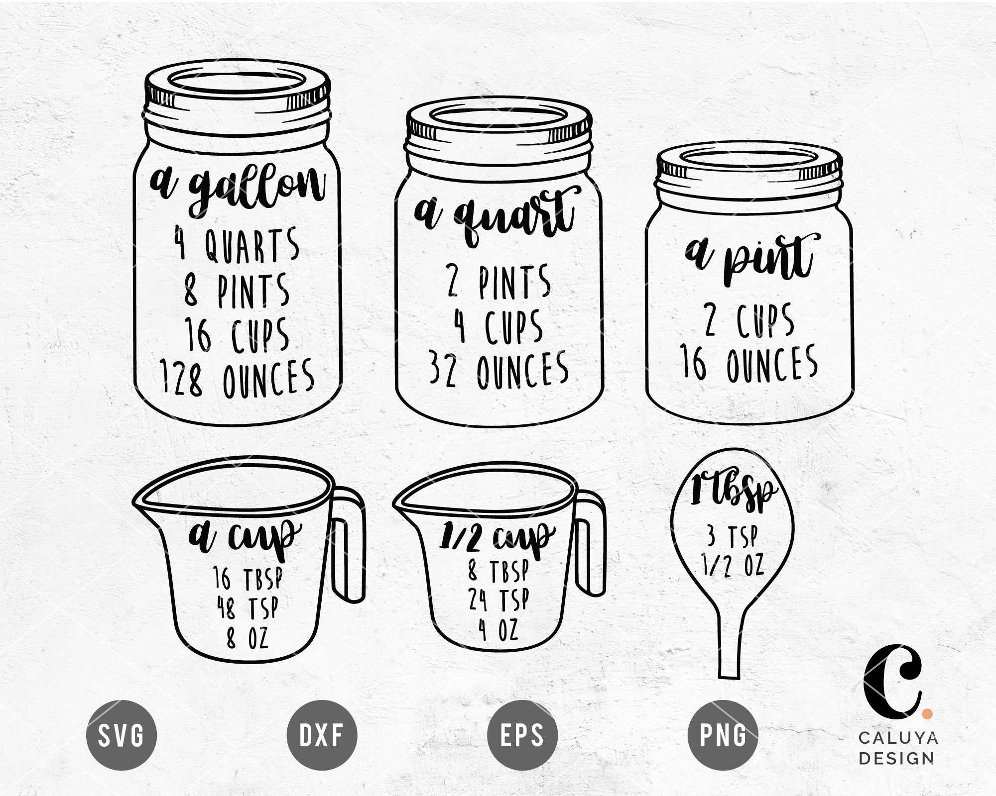 Kitchen Conversion Chart Ver.2 SVG