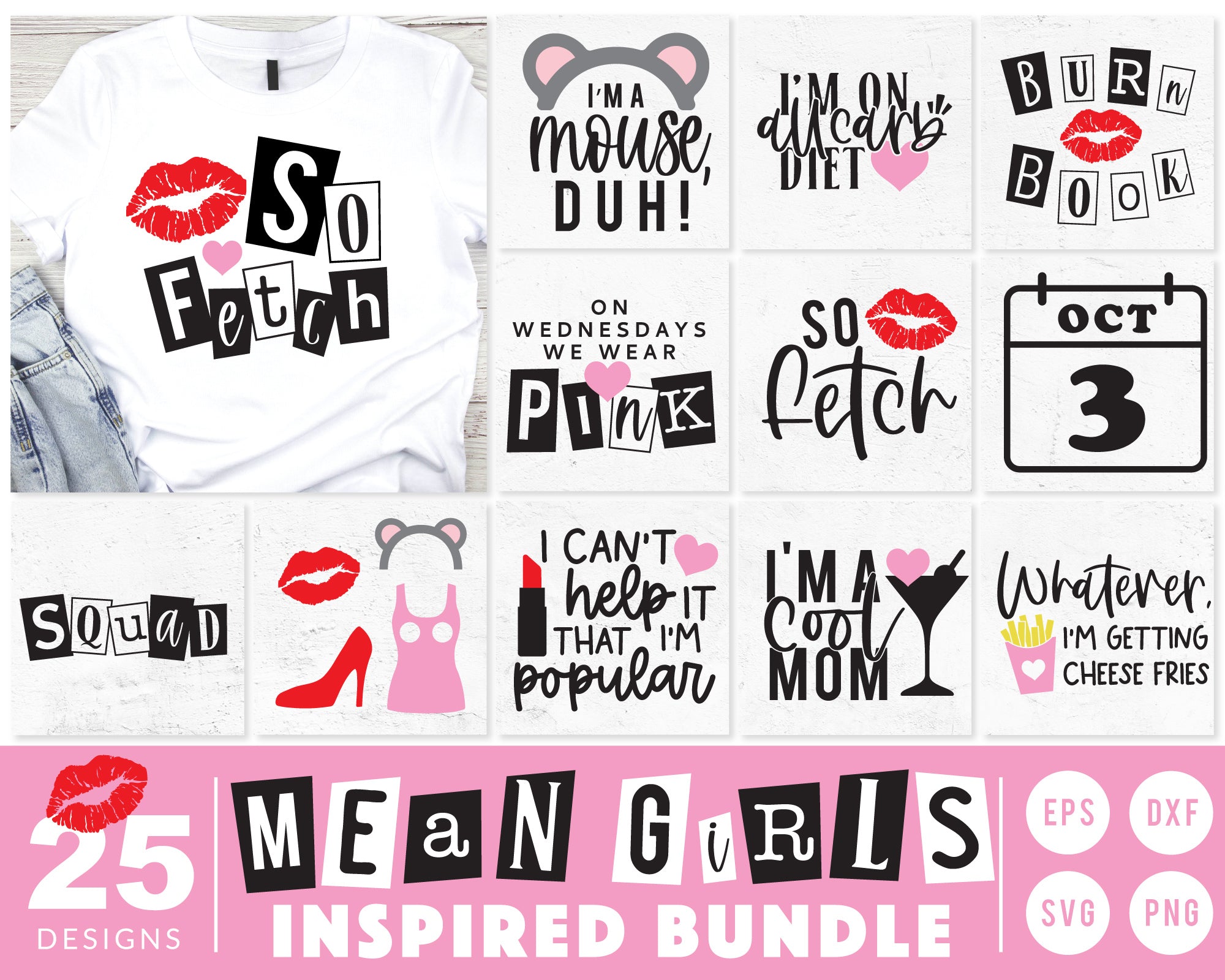 Mean Girls Inspired SVG Bundle | 25 Pack