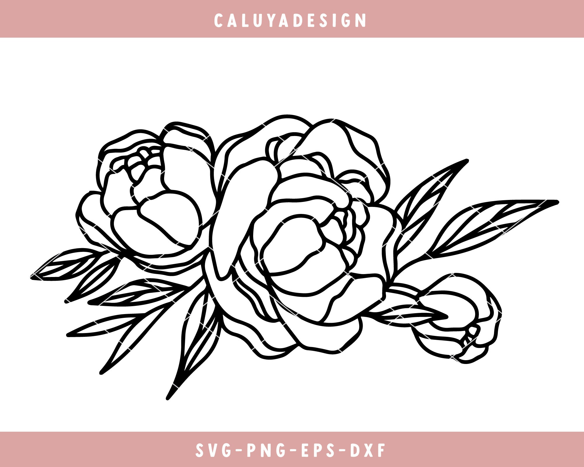 Peony Floral Bouquet SVG