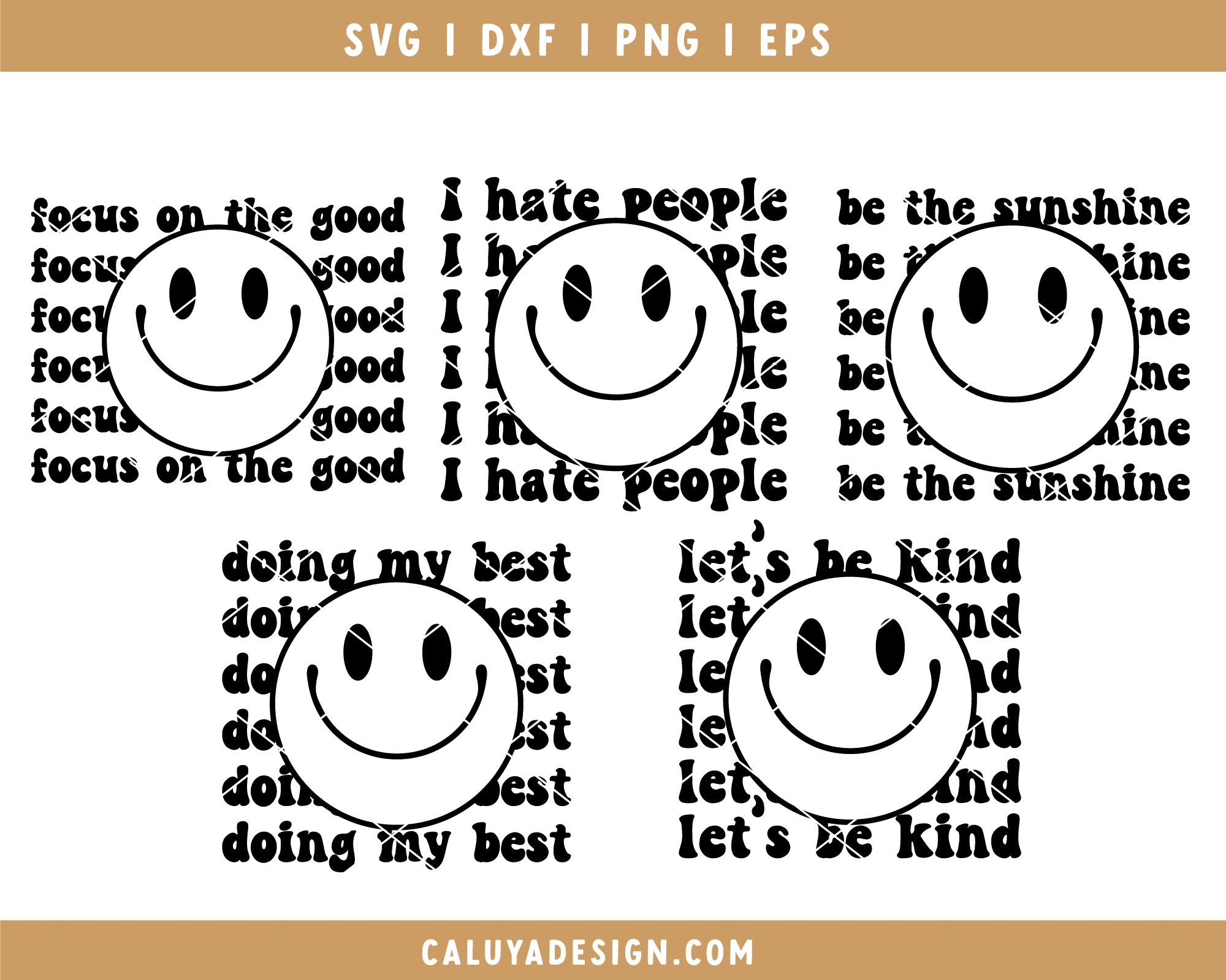Retro Smiley & Good Vibes Only SVG | 10 Pack 4