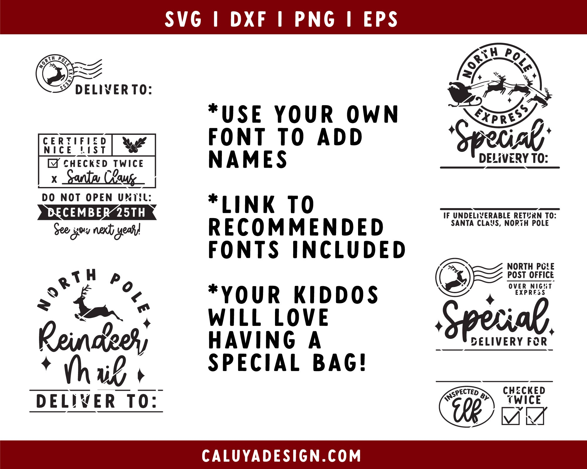 Santa Sack Making SVG Mini Bundle | Thick Font Version 5