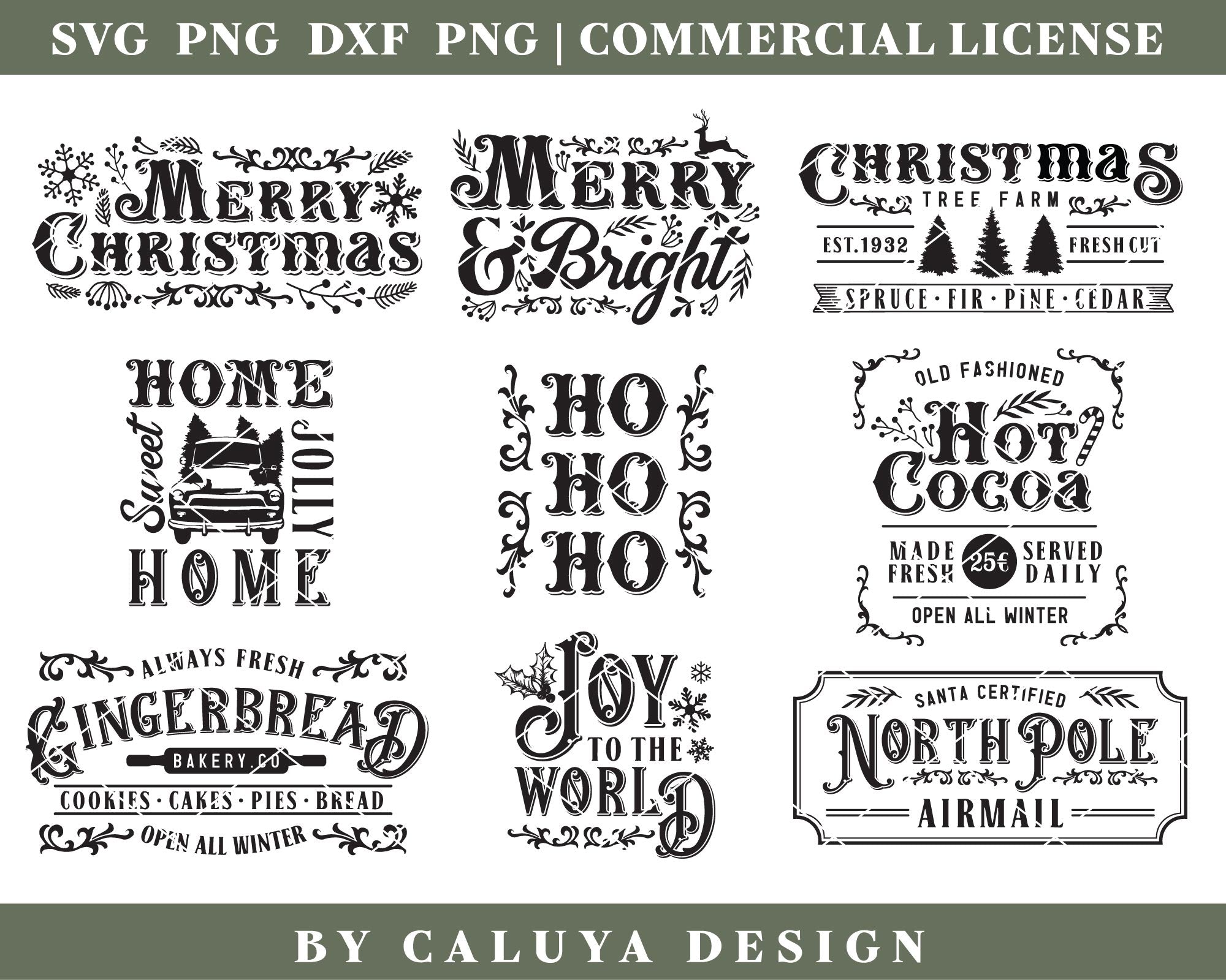 Vintage Christmas Sign Making SVG Bundle Vol.2 3
