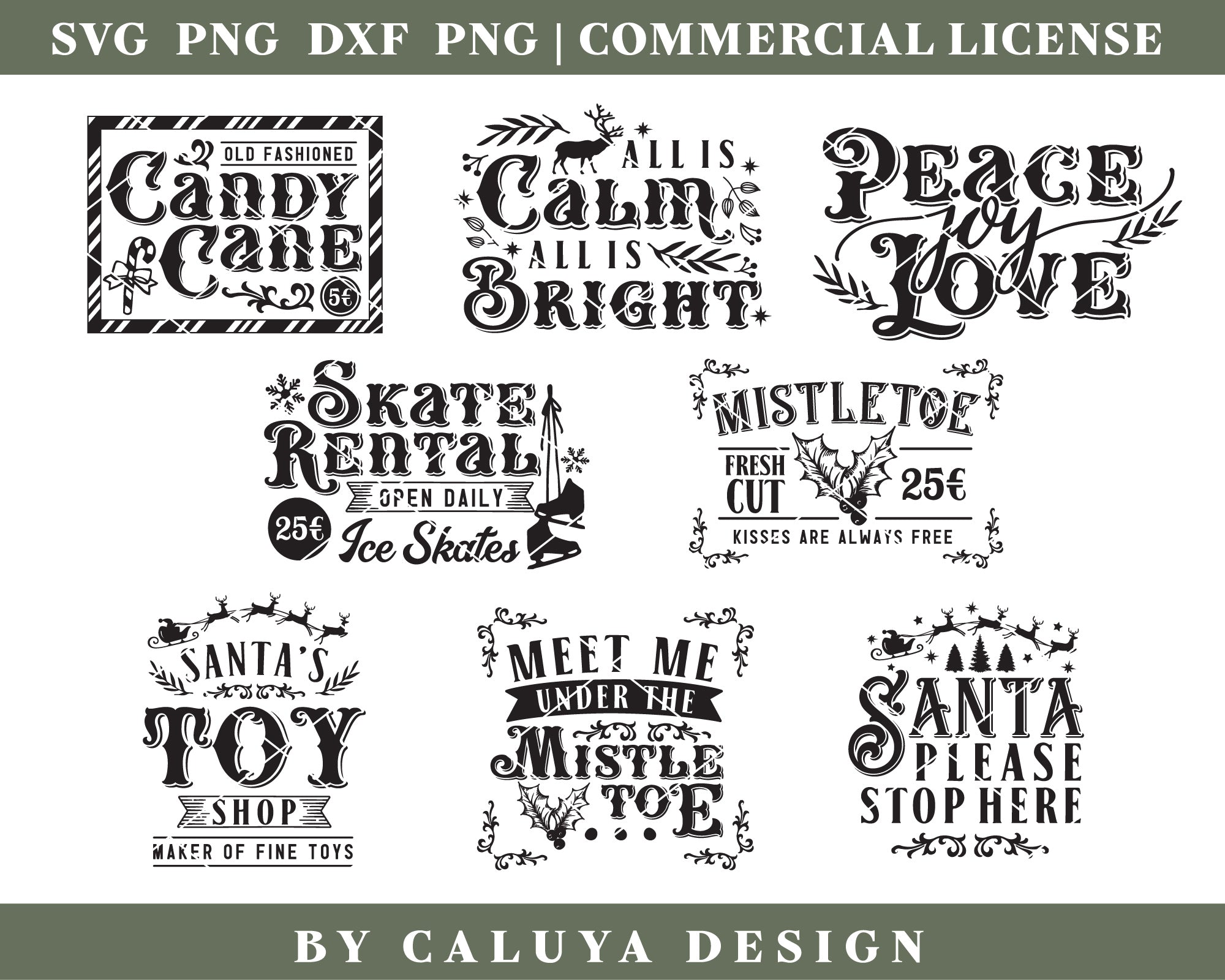 Vintage Christmas Sign Making SVG Bundle Vol.2 4