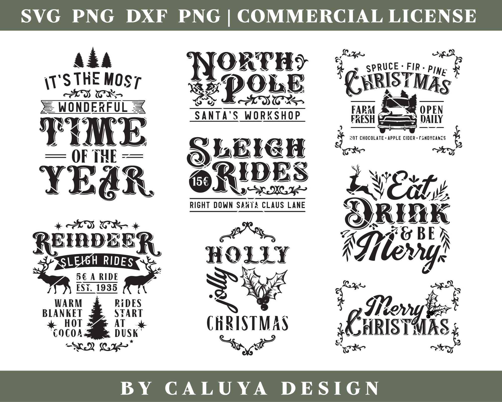 Vintage Christmas Sign Making SVG Bundle Vol.2 5