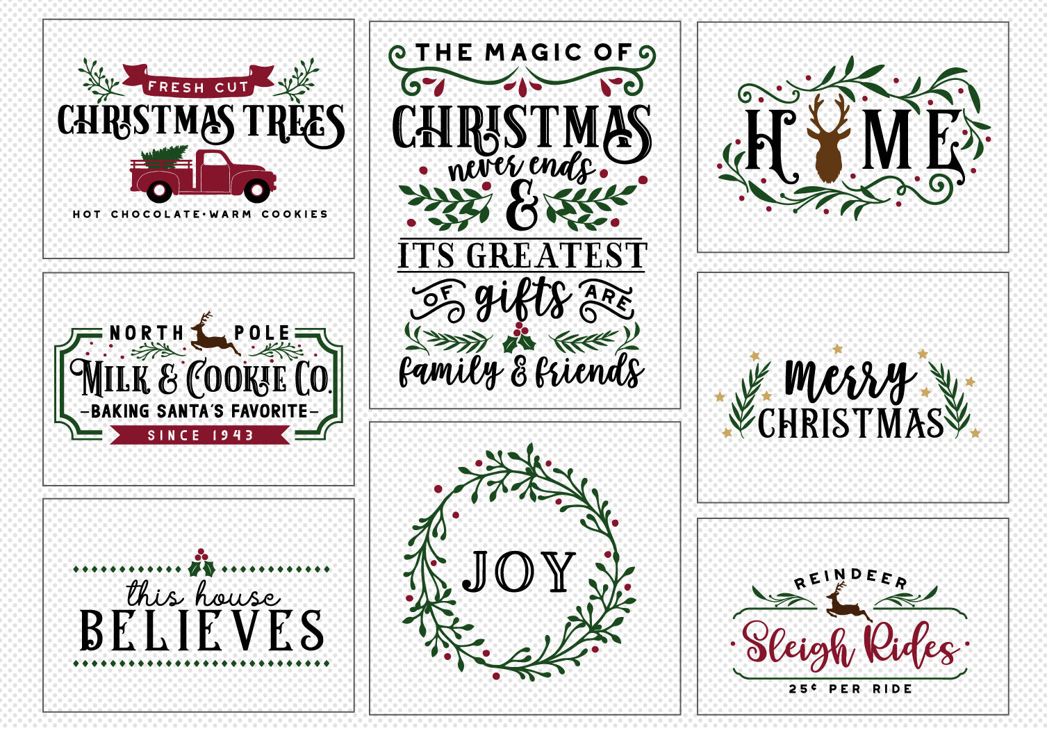Vintage Christmas Sign Making SVG Bundle | 20 Pack 3