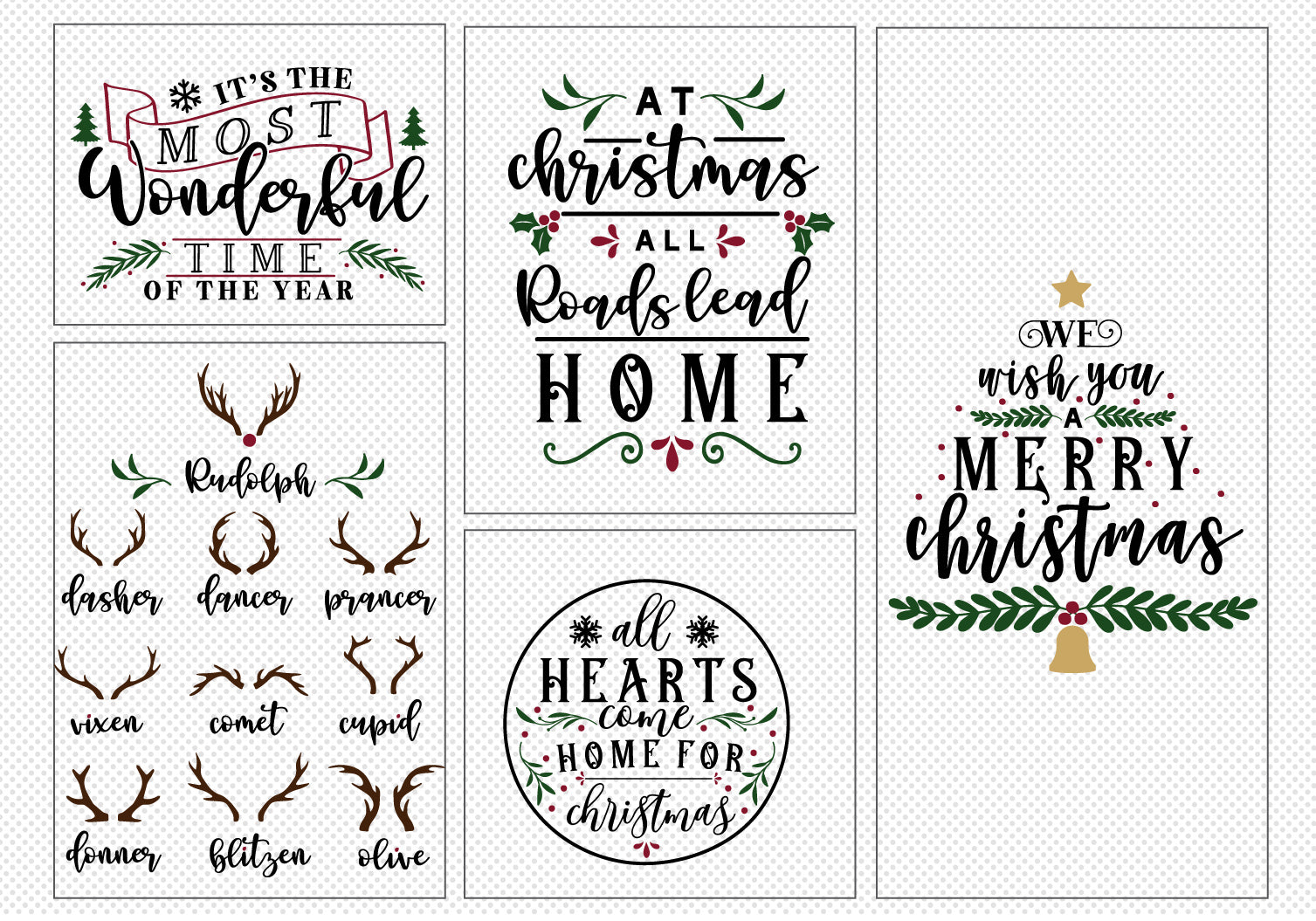 Vintage Christmas Sign Making SVG Bundle | 20 Pack 4