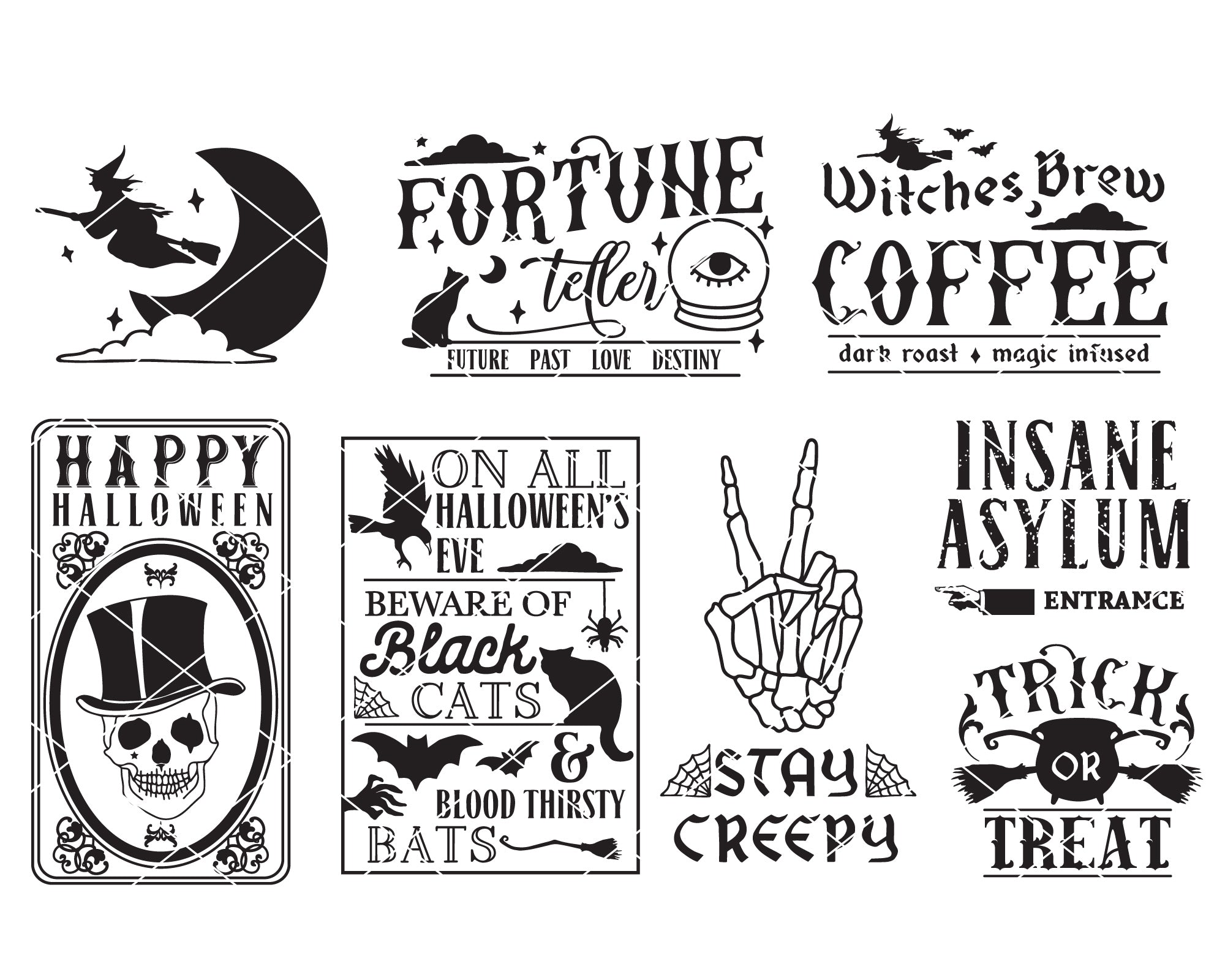 Vintage Halloween Sign Making SVG Bundle 3