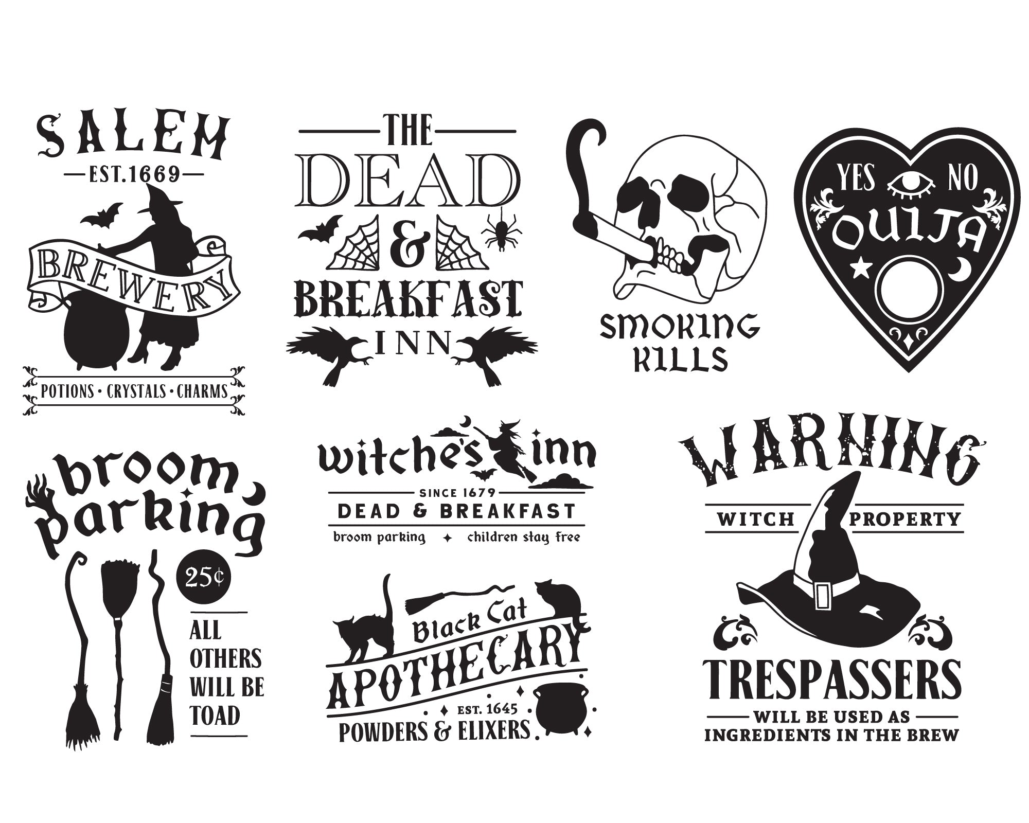 Vintage Halloween Sign Making SVG Bundle 4