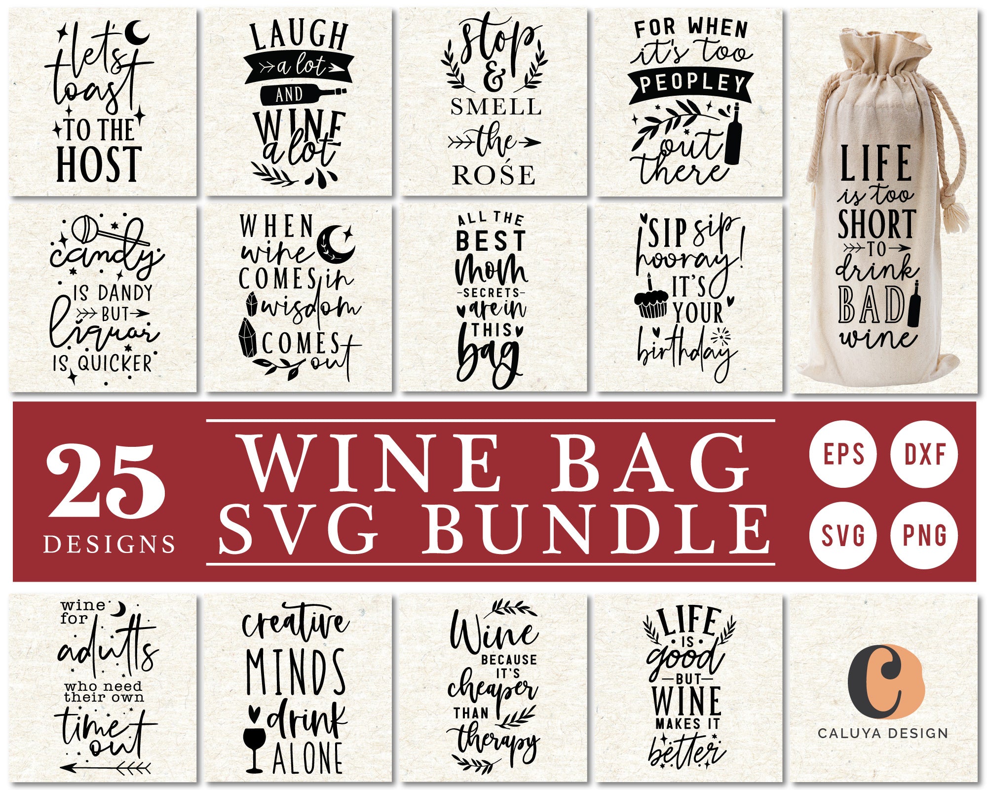 Wine Gift Bag Making SVG Bundle