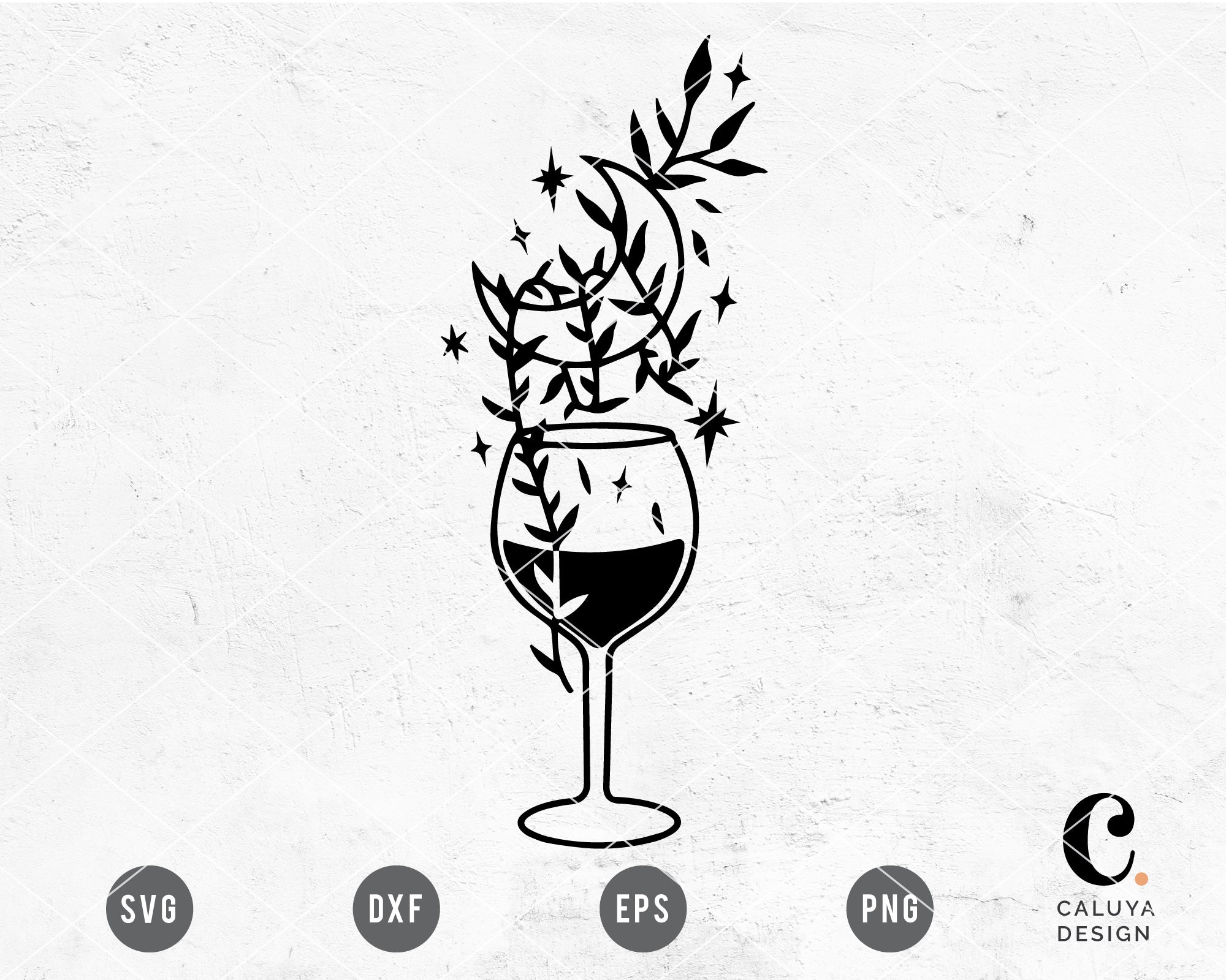 Wine With Moon SVG