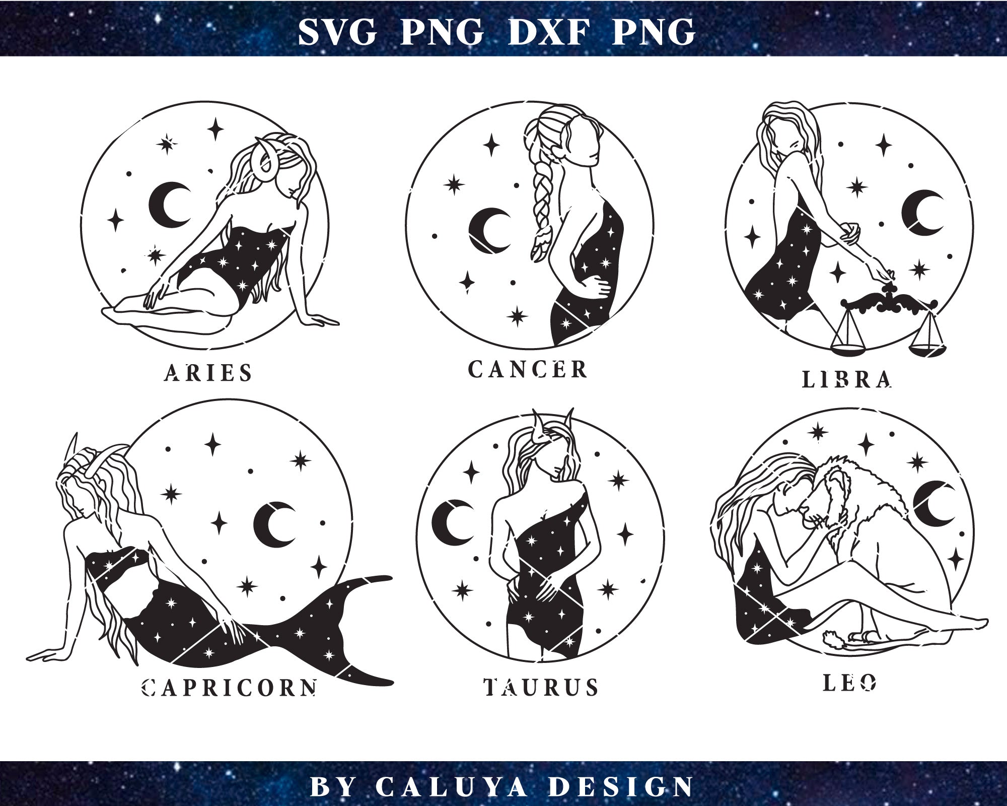 Zodiac Goddess SVG Bundle 3