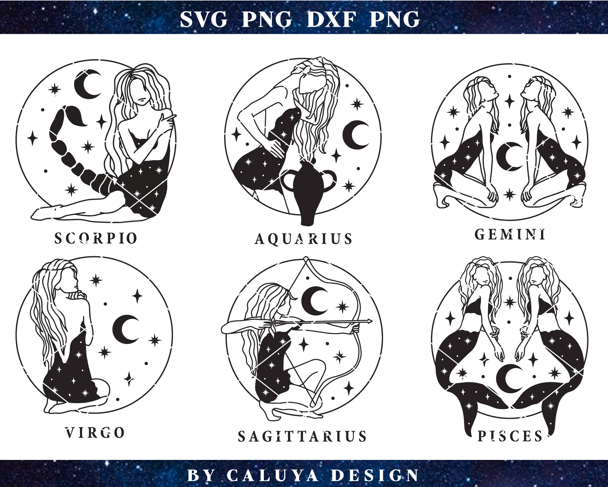 Zodiac Goddess SVG Bundle 4